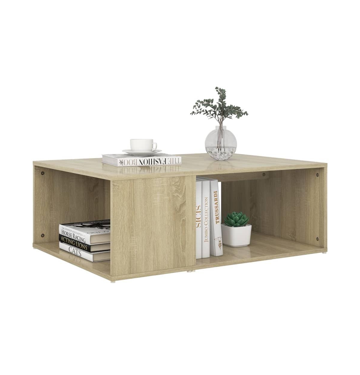 vidaXL Coffee Table Sonoma Oak 35.4"x26.4"x13" Engineered Wood