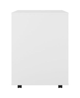 Rolling Cabinet White 23.6"x20.9"x28.3" Engineered Wood