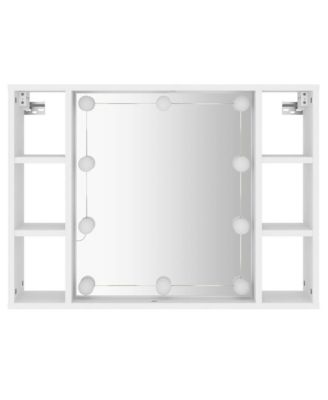 Mirror Cabinet with LED White 29.9"x5.9"x21.7"