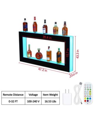 Acrylic LDE Wine Cabinet - LED Wine Display Rack, Remote Control, App-Controlled, Modern Design, 48-Inch 2-Tier