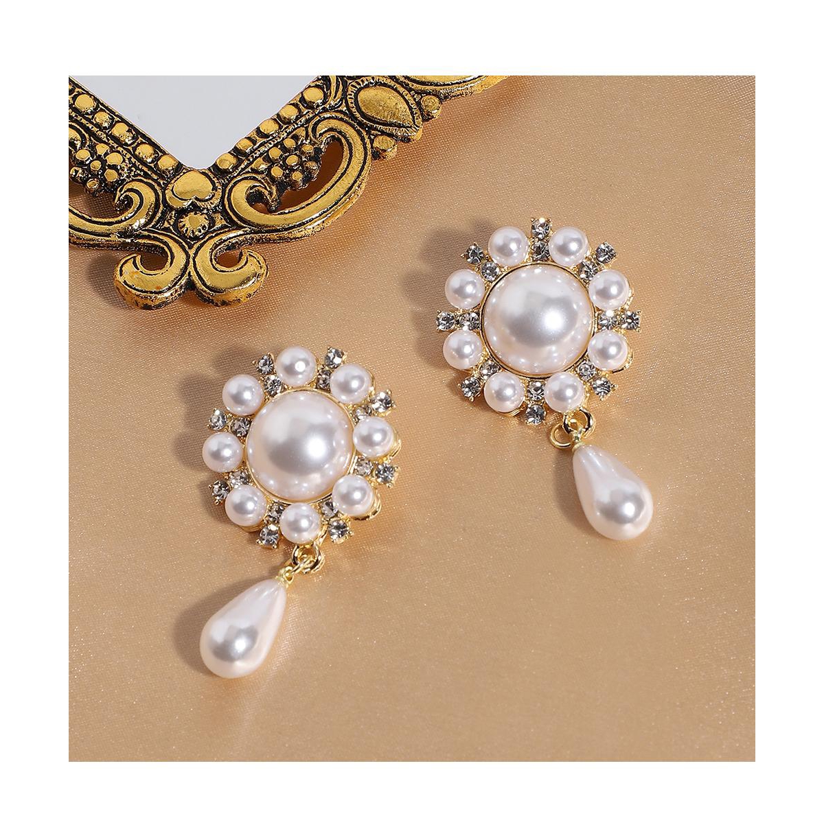 Sohi Party Drop Earrings In White