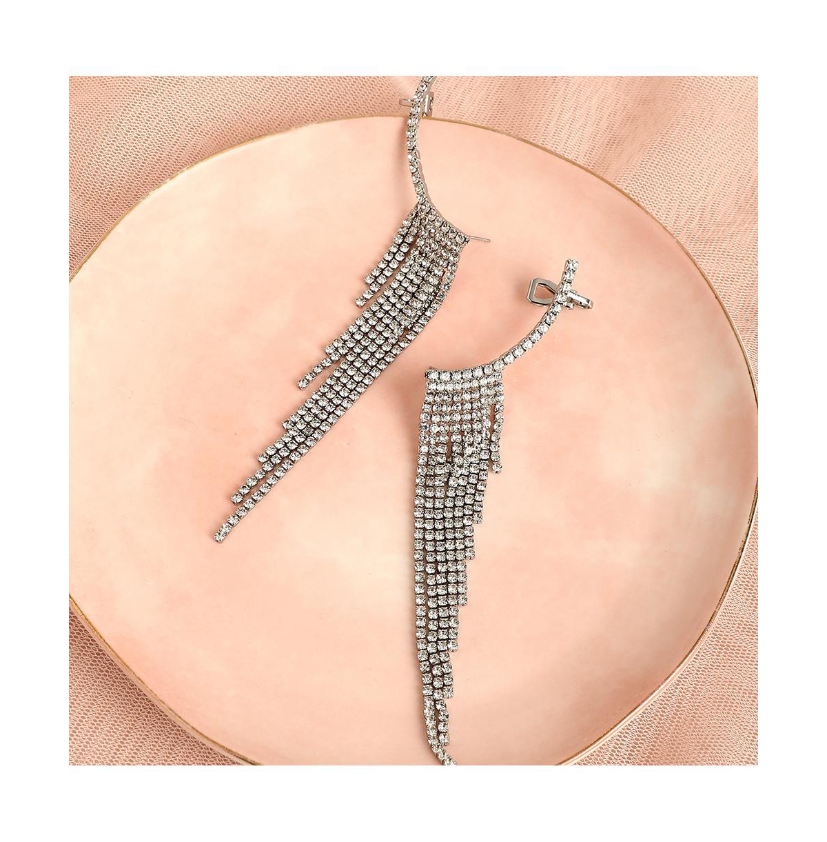 Sohi Casual Cuff Earrings In Silver