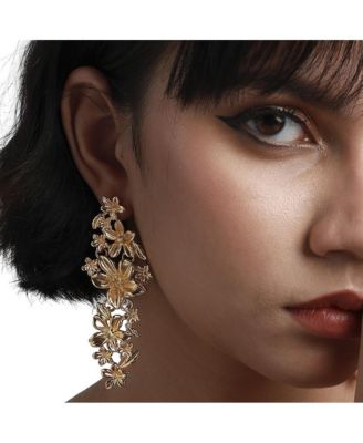 Metallic Flora Drop Earrings