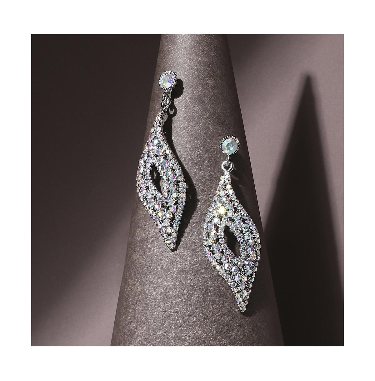 Sohi Swirl Rhombus Drop Earrings In Silver