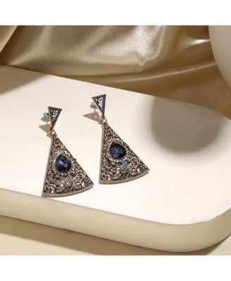 Triangle Filigree Drop Earrings