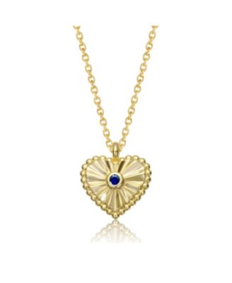 Brilliant Plated Bezel Set Cubic Zirconia Heart Pendant Necklace
