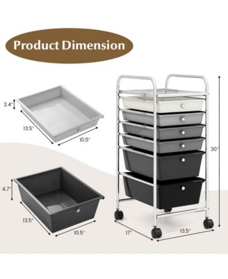 6 Drawer Rolling Storage Cart Scrapbook Paper Office Organizer