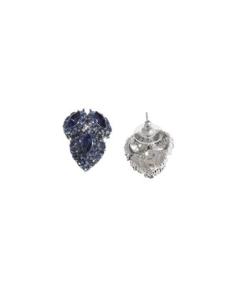 Crystal Leaf Stud Earrings