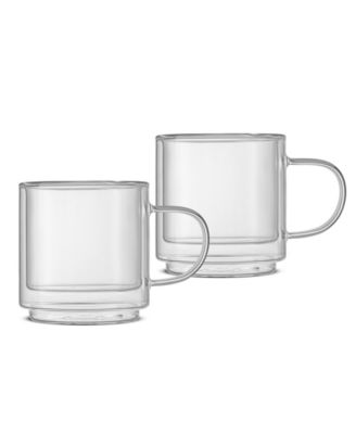 Haven Stackable Double Wall Glass Mugs, Set of 2