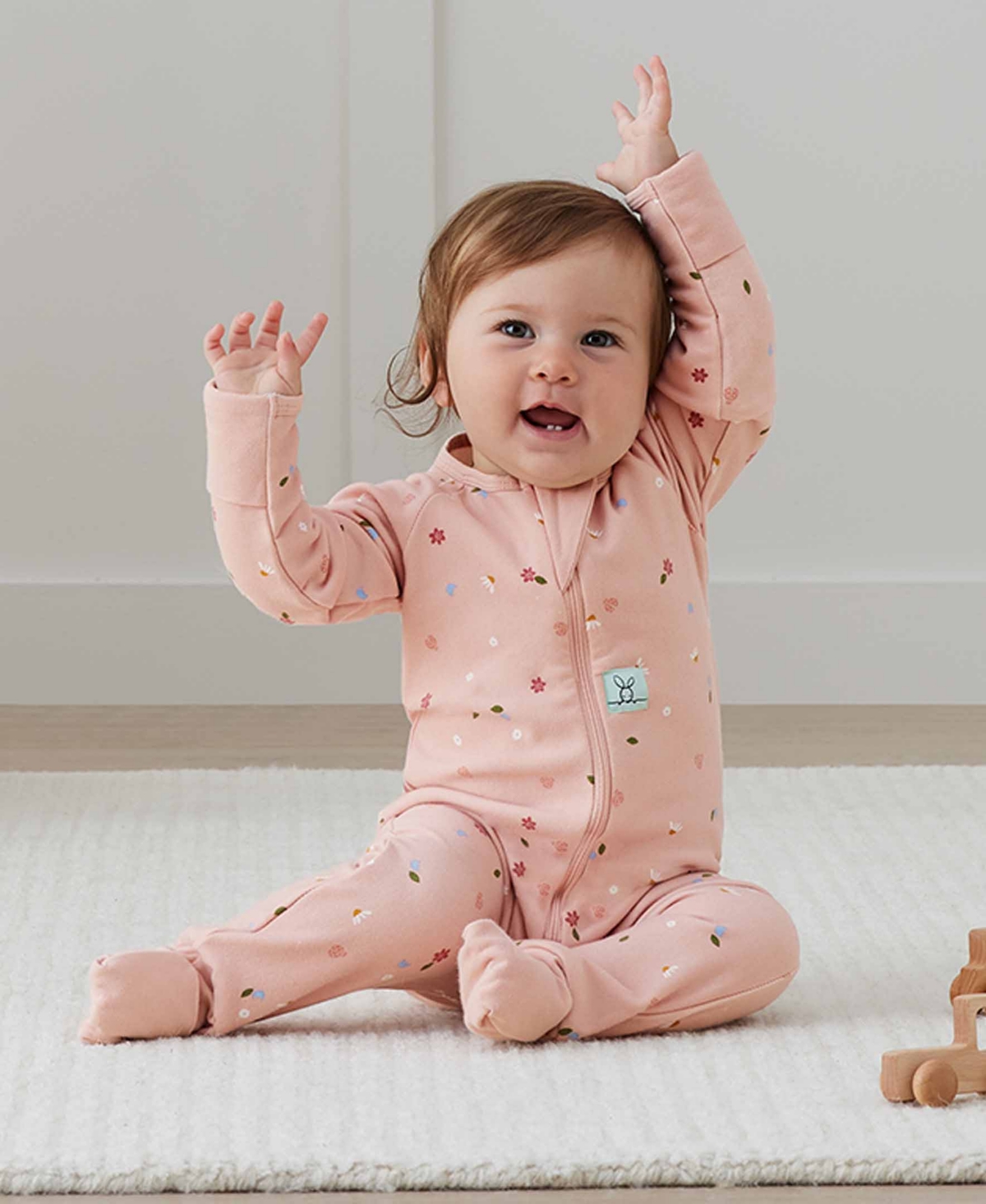 Ergopouch Baby Boys And Baby Girls Long Sleeve Romper 1.0 Tog In Daisies