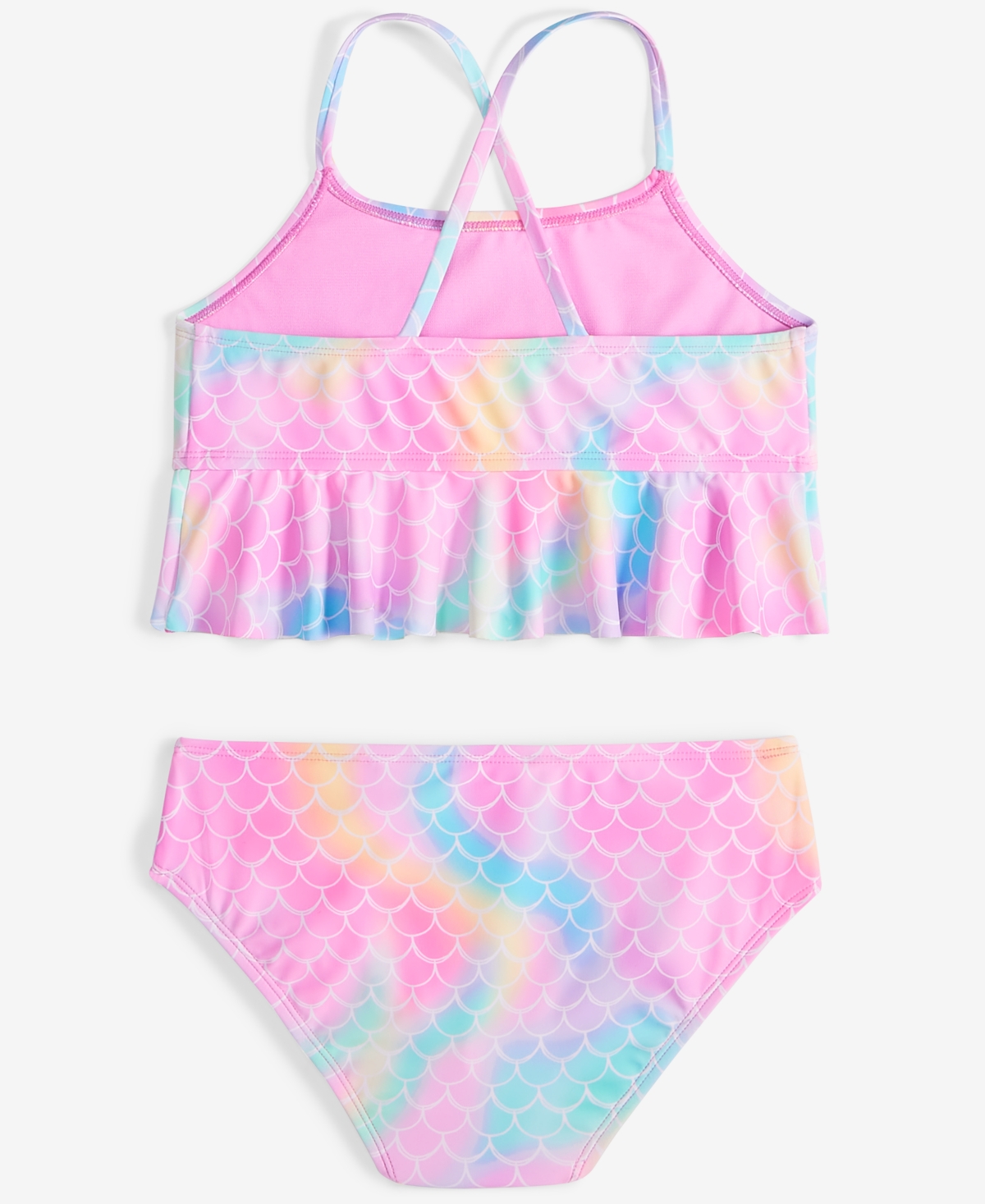 Breaking Waves Big Girls Peplum Tankini Top & Scoop Bottom Swimsuit In Multi