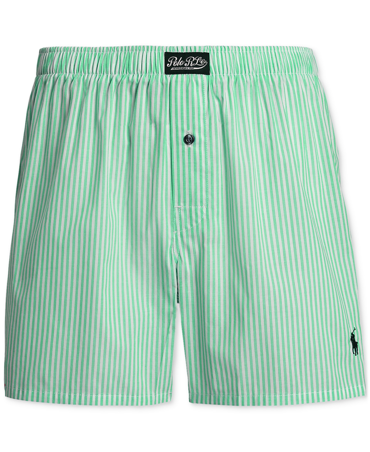 Polo Ralph Lauren Men's Woven Boxer Shorts In Golf Green Tick Stripe