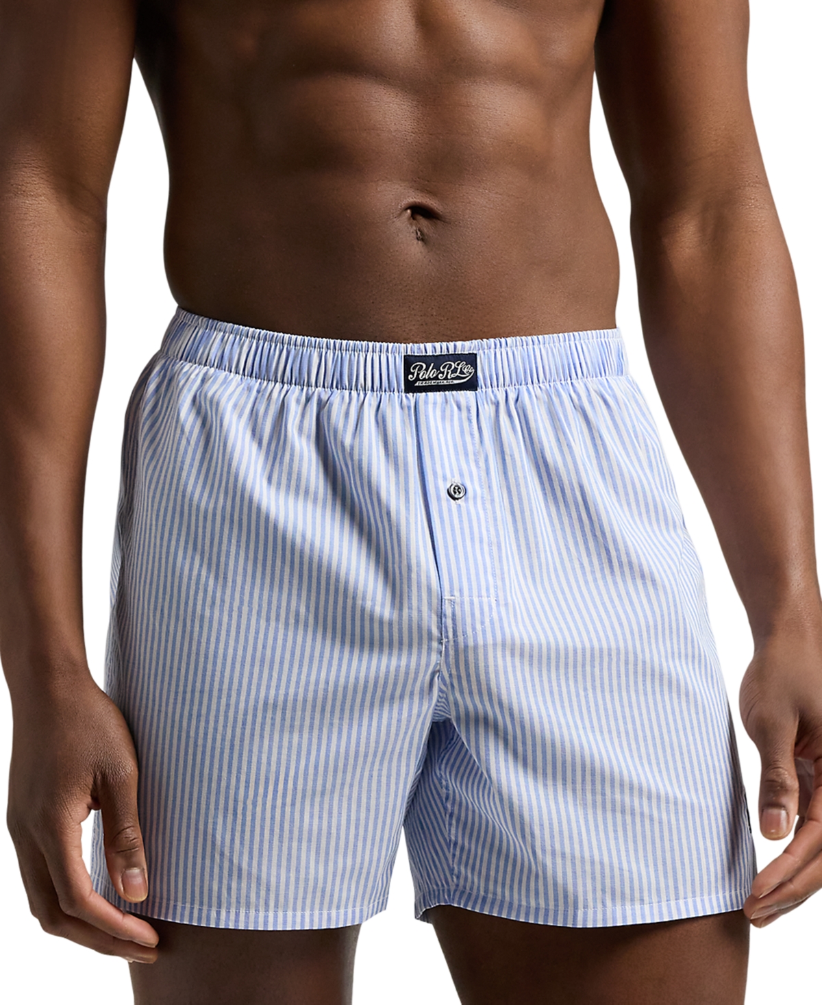 Polo Ralph Lauren Men's Woven Boxer Shorts In Blue Flower Tick Stripe