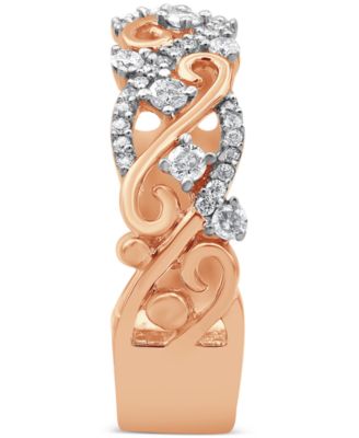 Diamond Filigree Openwork Band (3/8 ct. t.w.) in 10k Rose Gold