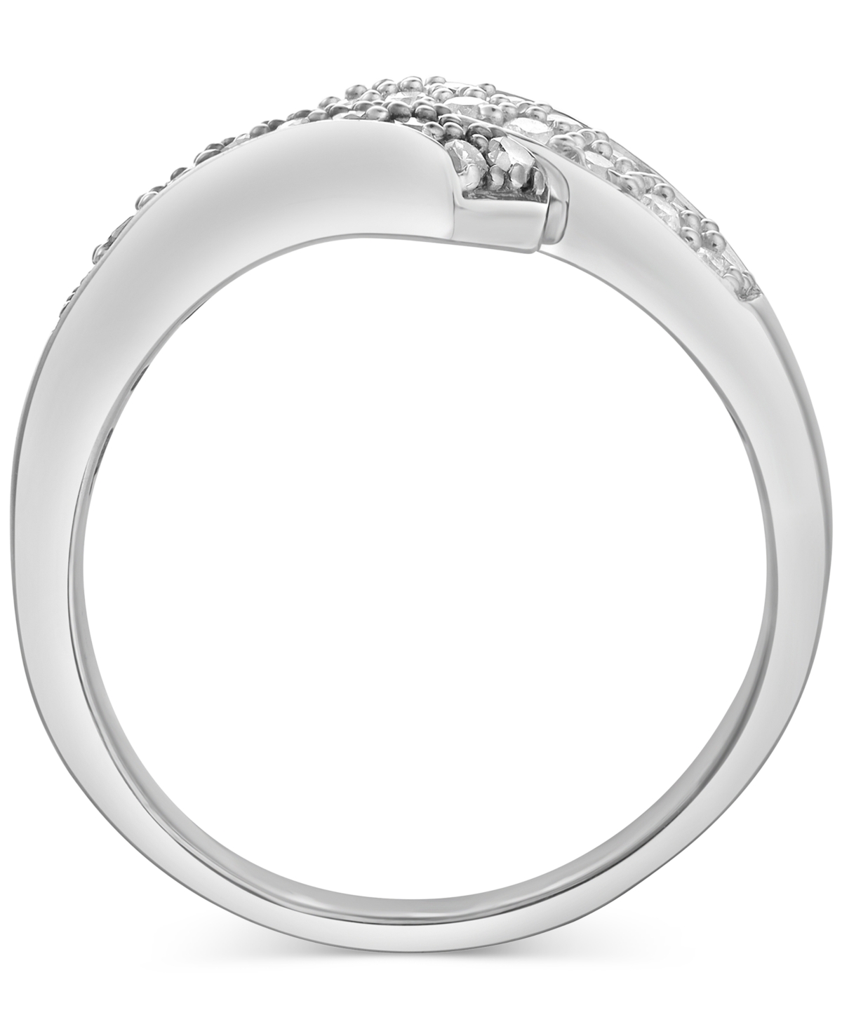 Macy's Champagne & White Diamond Bypass Ring (1/2 Ct. T.w.) In 10k White Gold In White Gold