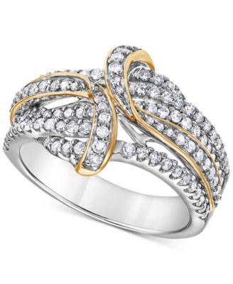 Macy's - Diamond Ribbon Inspired Statement Ring (3/4 ct. t.w.) in 10k Two-Tone Gold