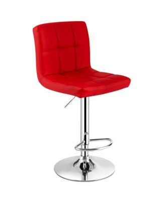 Set of 4 PU Leather Bar Stool Swivel Bar Chair w/ Adjustable Height