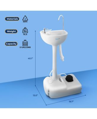 Portable Hand-Wash Sink Station with Foot Pump & Soap Dispenser