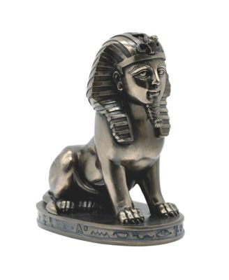 "2-PC Set" 6"H Great Sphinx of Giza in Bronze Egyptian Sphinx Figurine Statue Ornament Home Room Office Decor and Perfect Ideas for Housewarming, Holidays and Birthdays