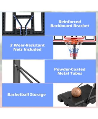 7.4-10 FT Basketball Hoop Outdoor System with 44 Inch Shatterproof PC Backboard