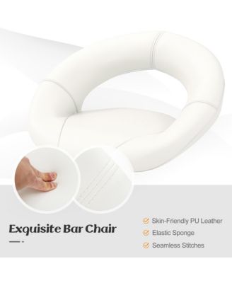 Set of 4 Adjustable Bar Stools Swivel Pub Chairs Barstools PU Leather