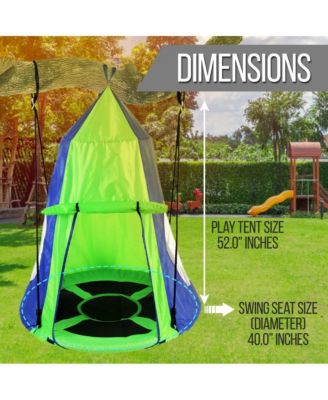 Kids Tree Swing Tent with Detachable Play Tent & Rope Kit
