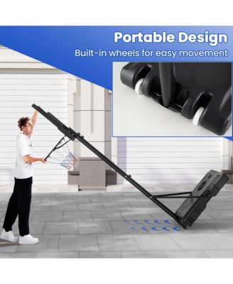 Basketball Hoop Outdoor System with 45 Inch Shatterproof PC Backboard Wheels