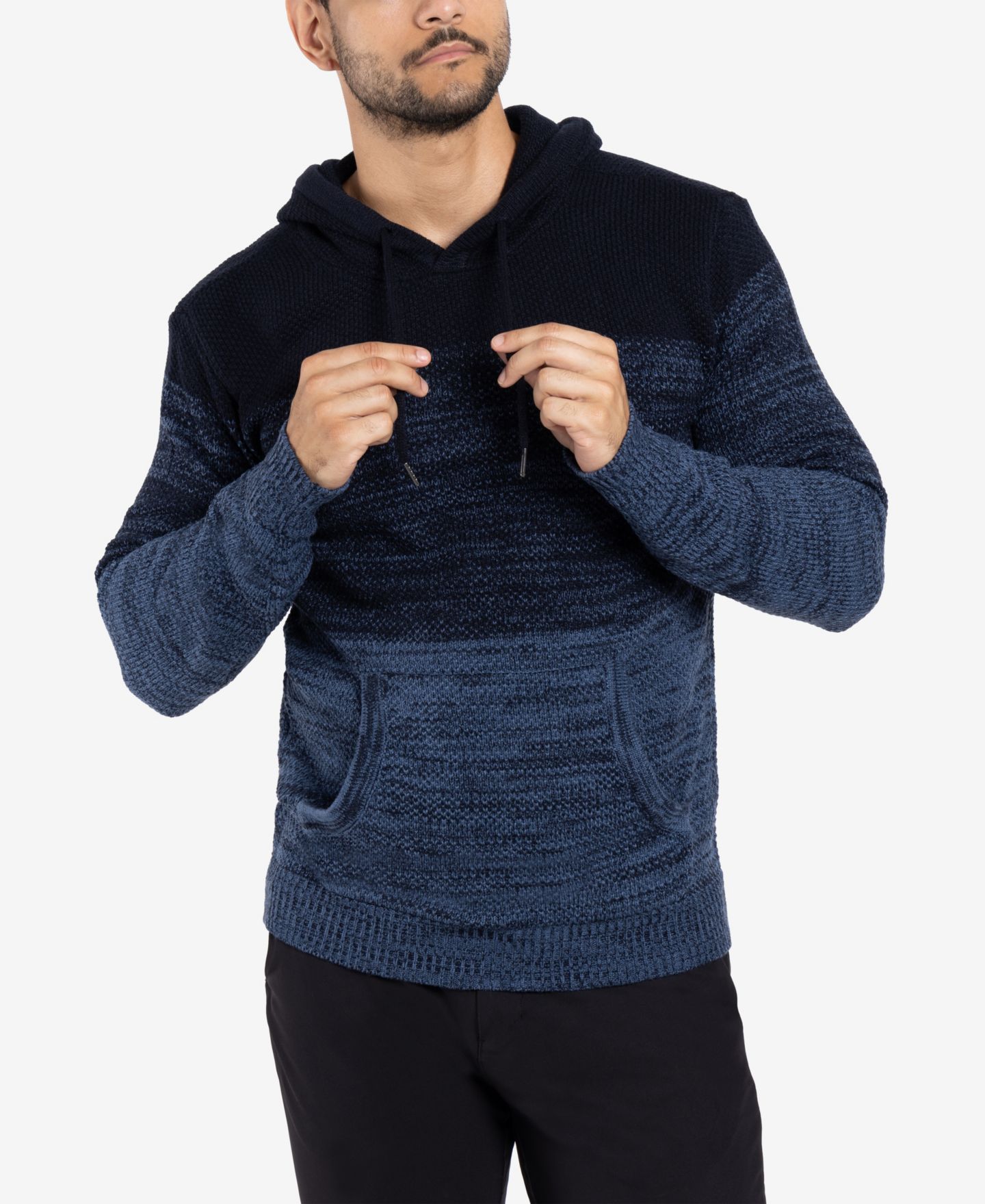 Мужской свитер X-Ray Big & Tall Color Blocked Hooded, цвет: Синий — фото 6