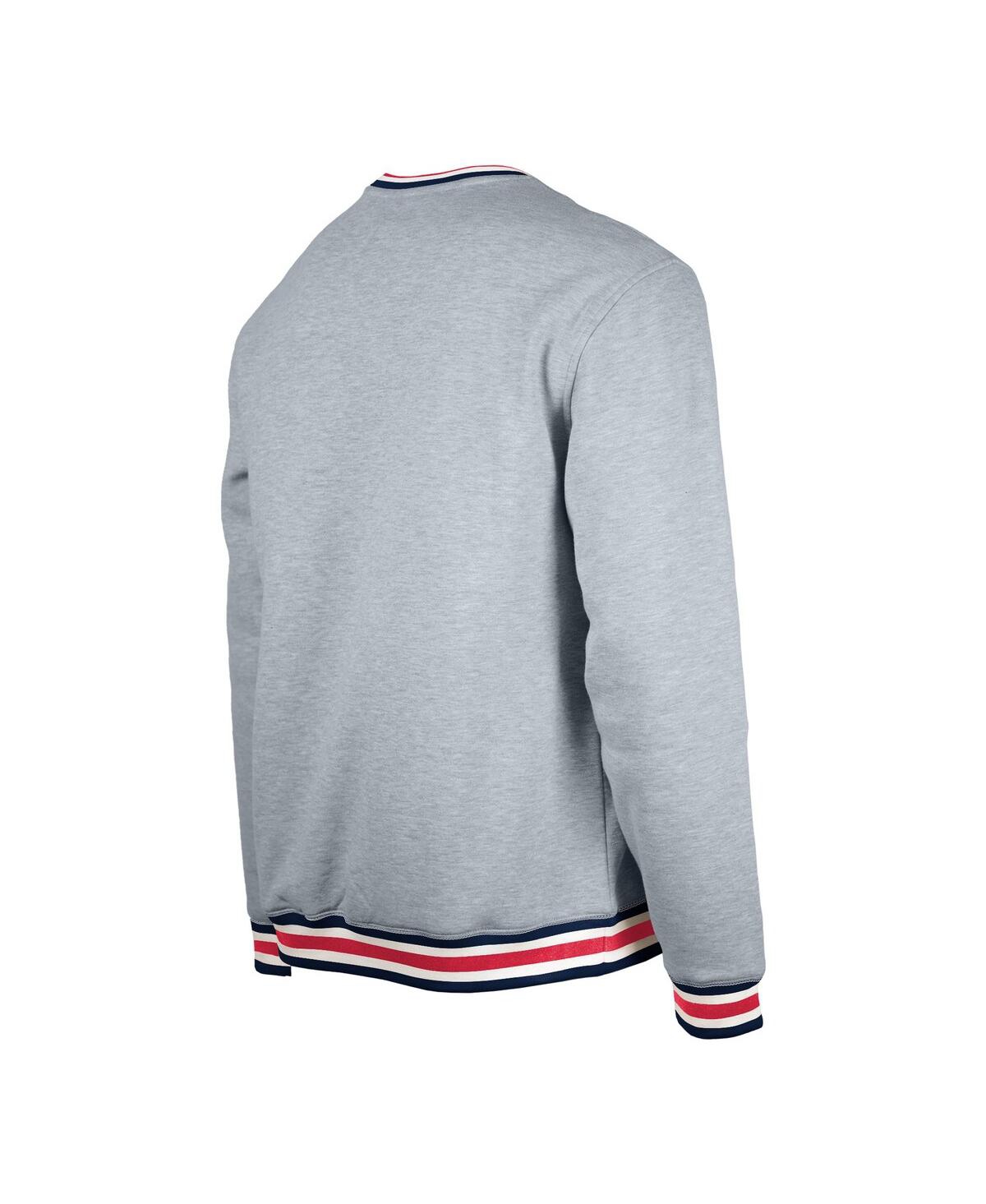5th & Ocean By New Era Men's Gray Usmnt Throwback Fleece Crewneck Pullover Sweatshirt In Gray