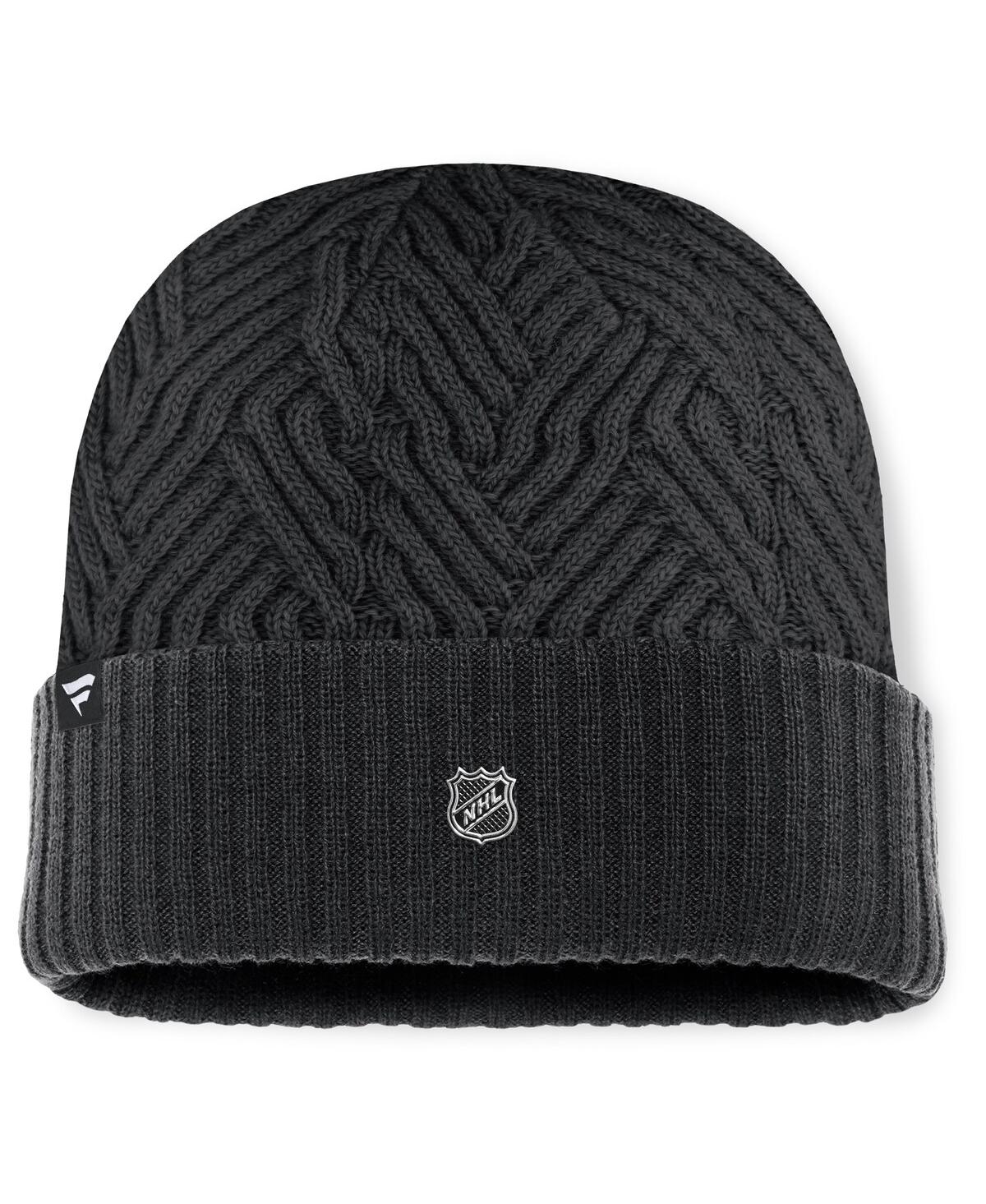 Fanatics Men's Black Seattle Kraken Authentic Pro Road Cuffed Knit Hat In Black