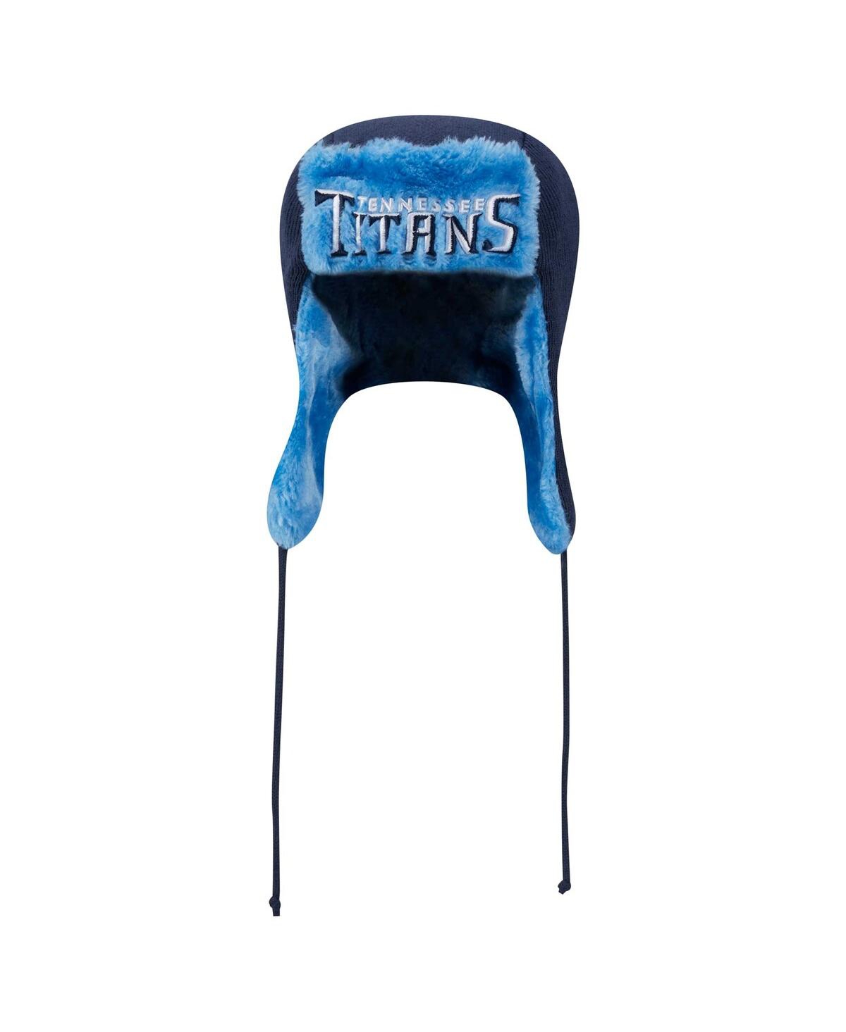 New Era Men's Navy Tennessee Titans Helmet Head Trapper Knit Hat In Navy