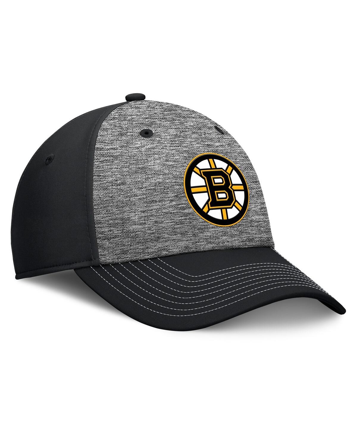 Fanatics Men's Gray/black Boston Bruins Fundamental Top Shelf 2-tone Flex Hat In Gray,black