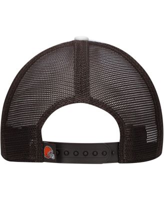 Big Boys and Girls Brown Cleveland Browns Sport Night Color Block 9FORTY A-Frame Trucker Adjustable Hat