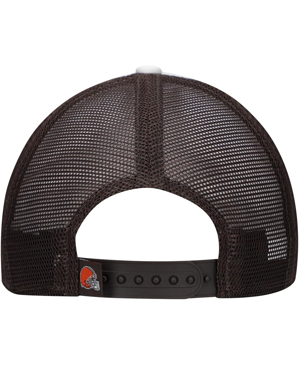 New Era Big Boys And Girls Brown Cleveland Browns Sport Night Color Block 9forty A-frame Trucker Adjustable  In Brown