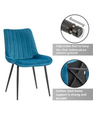   Set of 6 Tufted Velvet Upholstery, Metal Frame   Mid-Century Style, Upholstered Seat  Dining Side Chairs