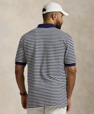 Men's Big & Tall Striped Mesh Polo Shirt