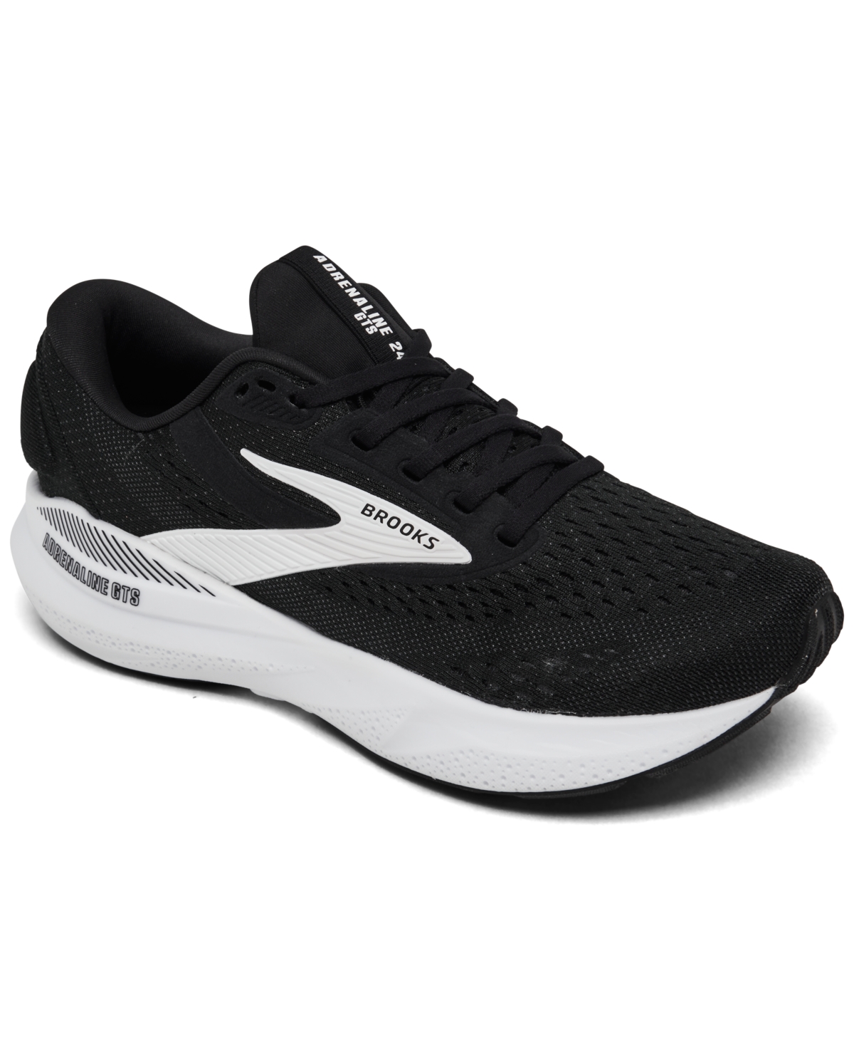 Brooks Adrenaline Gts 24 Running Shoe In Black,white
