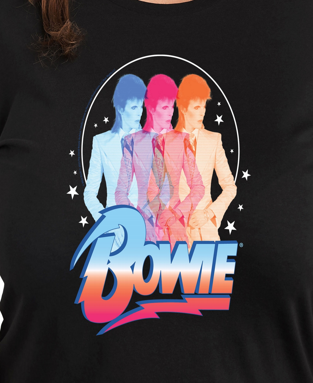Hybrid Apparel Plus Size David Bowie Graphic Pullover T-shirt In Black