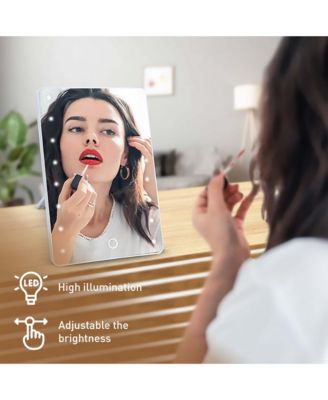 Makeup Essentials Set: Brush Set, Wipes, Blender Sponge & Smart Vanity Mirror