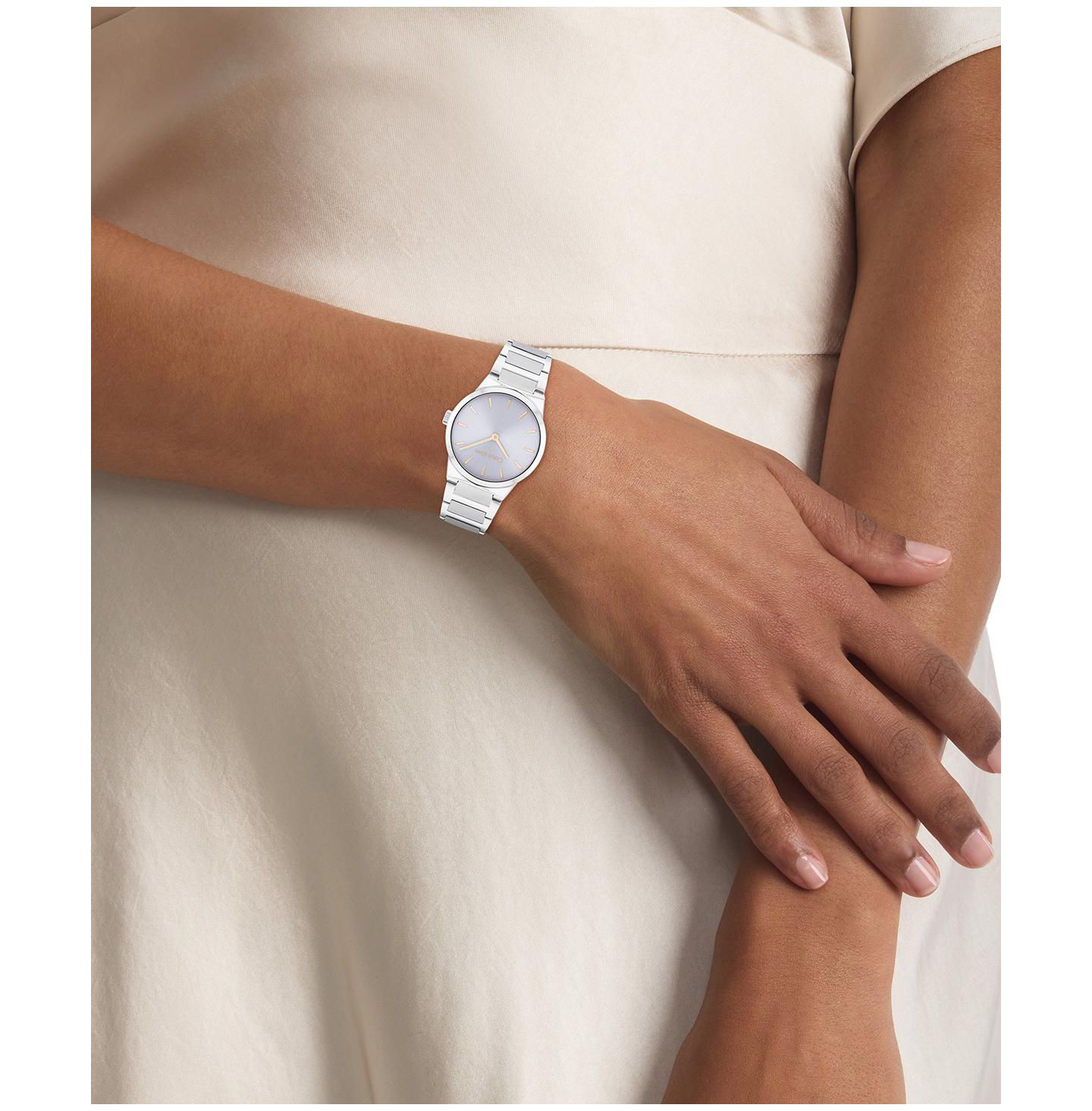 Женские часы Calvin Klein CK Linear Elegance Silver Tone Stainless Steel Bracelet Watch, 32mm — фото 4