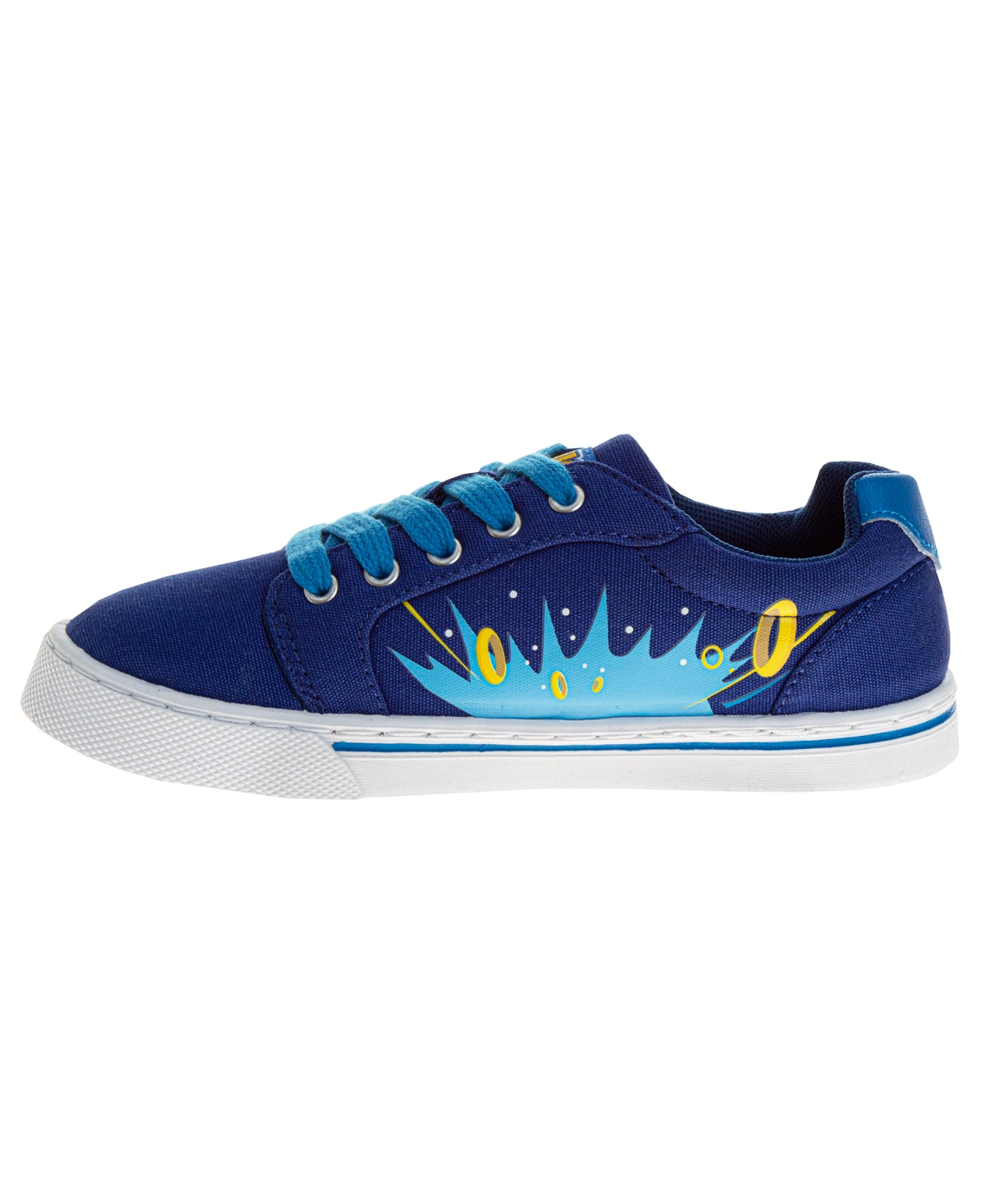 Sonic The Hedgehog Little And Big Boys Lace Up Low-top Vintage Canvas Sneakers In Blue