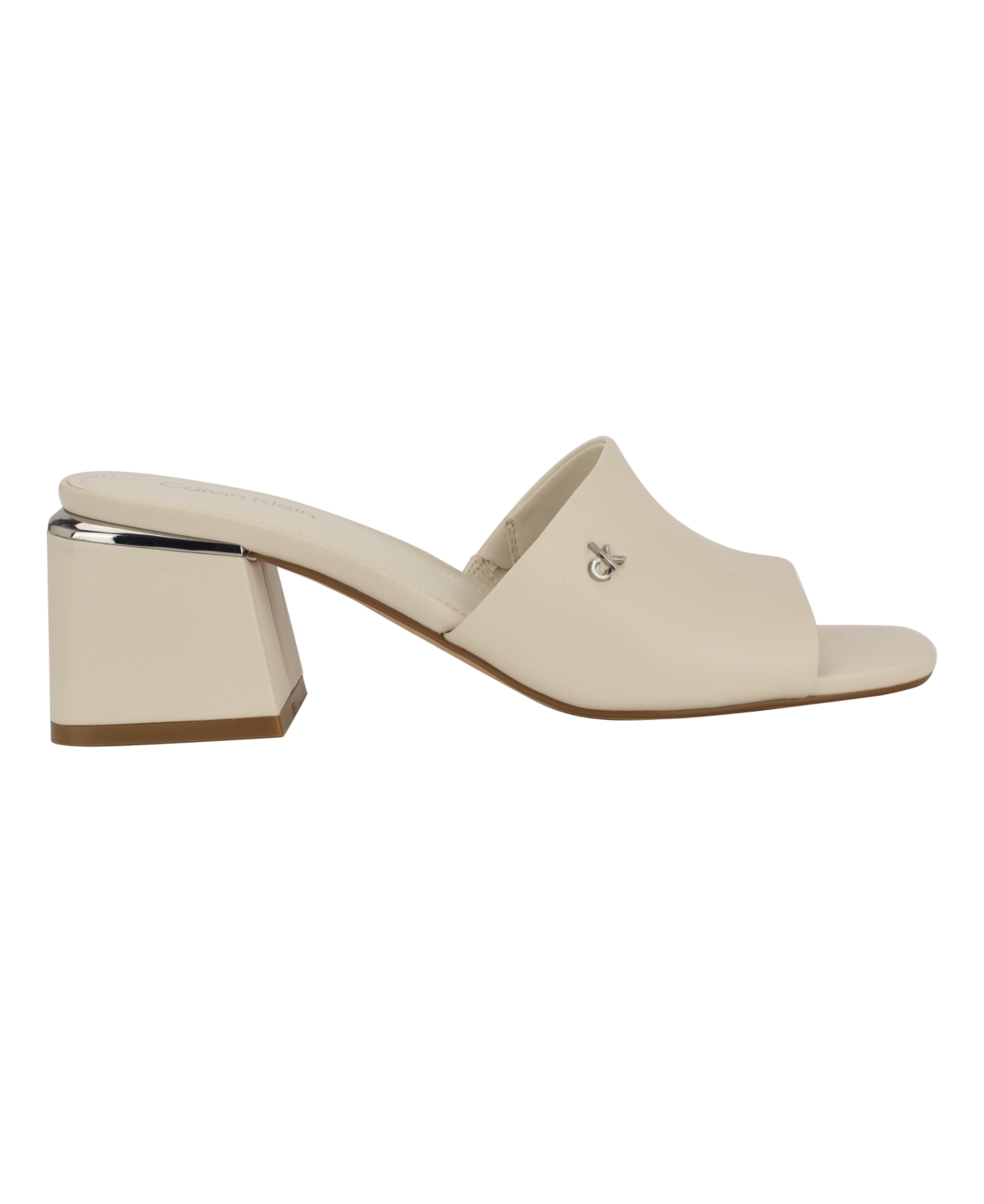 Calvin Klein Rowena Block Heel Sandal In Ivory