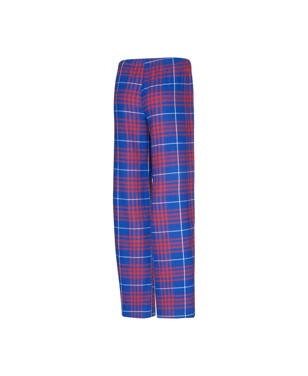 Concepts Sport Women's New York Giants Vector T-shirt Flannel Pants Sleep Set In Royal,red