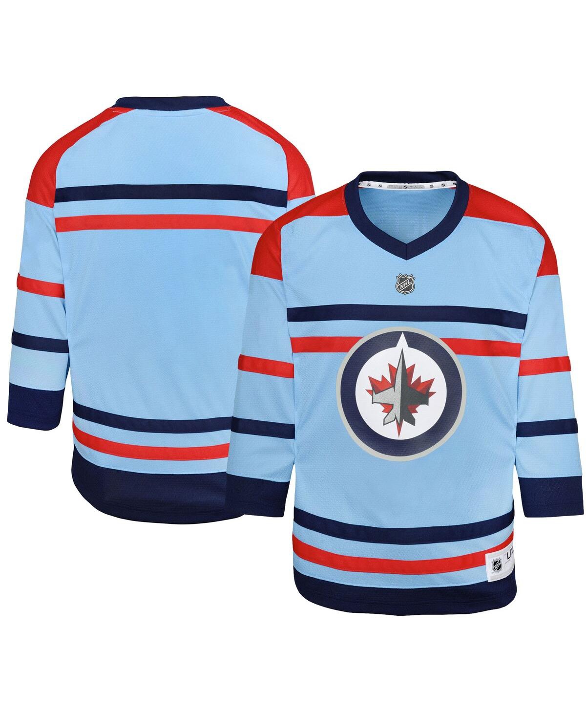 Outerstuff Big Boys and Girls Light Blue Winnipeg Jets Anniversary Replica Jersey - Light Blue