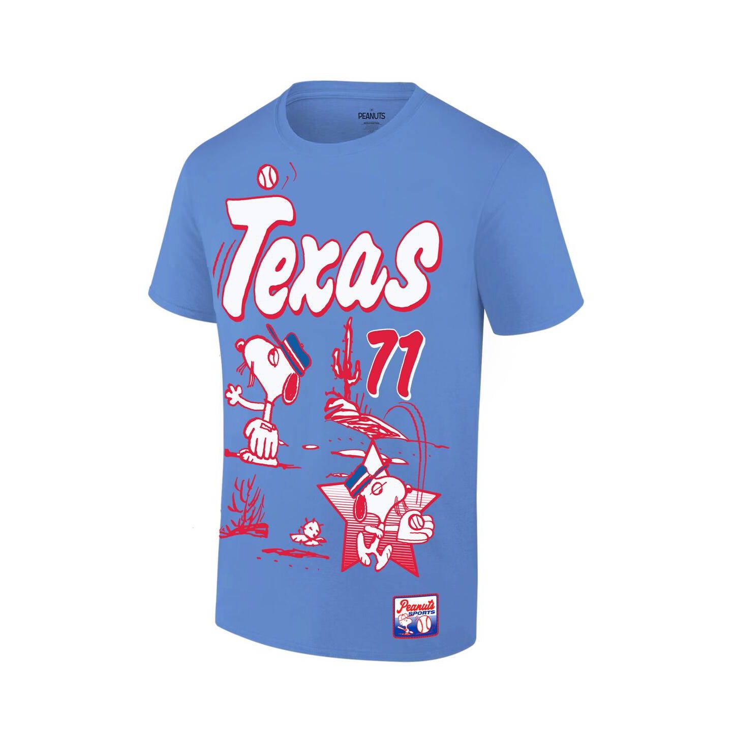 Мужская футболка Ripple Junction Royal Peanuts Texas Baseball — фото 2