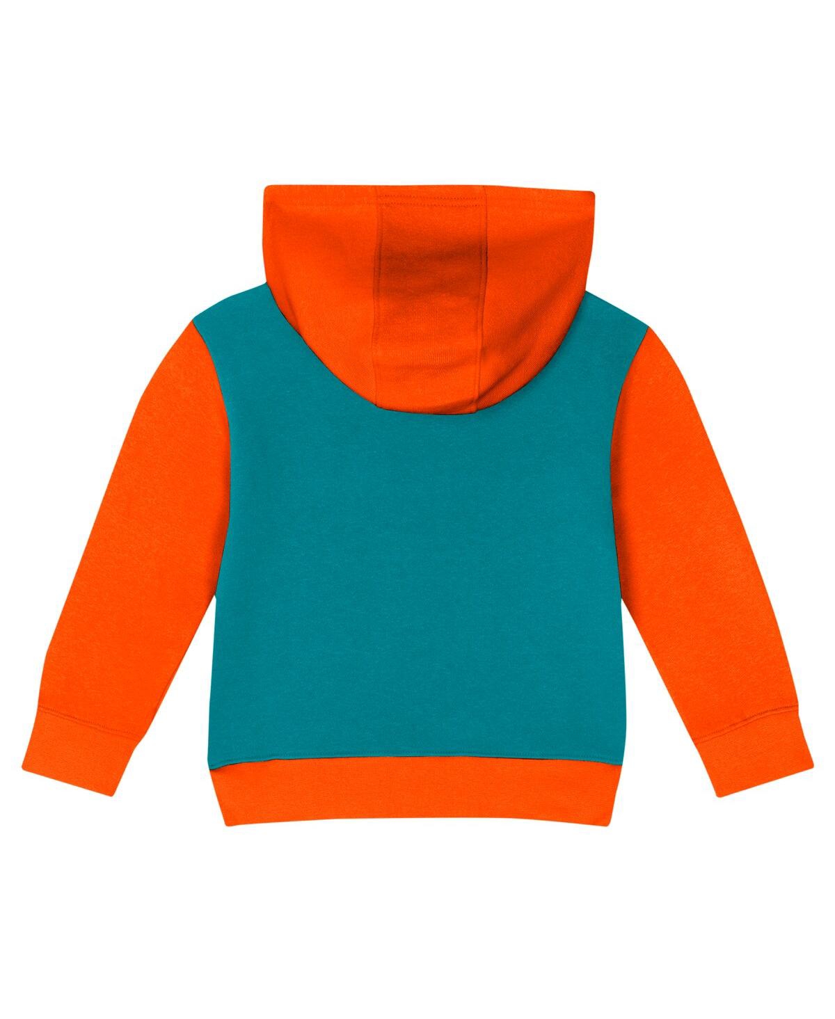Outerstuff Toddler Miami Dolphins Coin Toss Pullover Fleece Hoodie Pants Set In Aqua