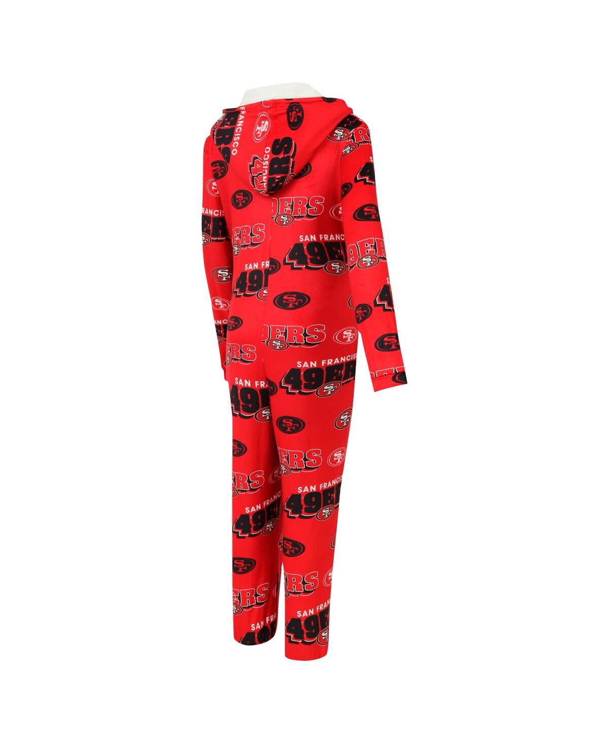 Concepts Sport Women's Scarlet San Francisco 49ers Roadway Allover Print Microfleece Full-zip Union Suit In Scarlet