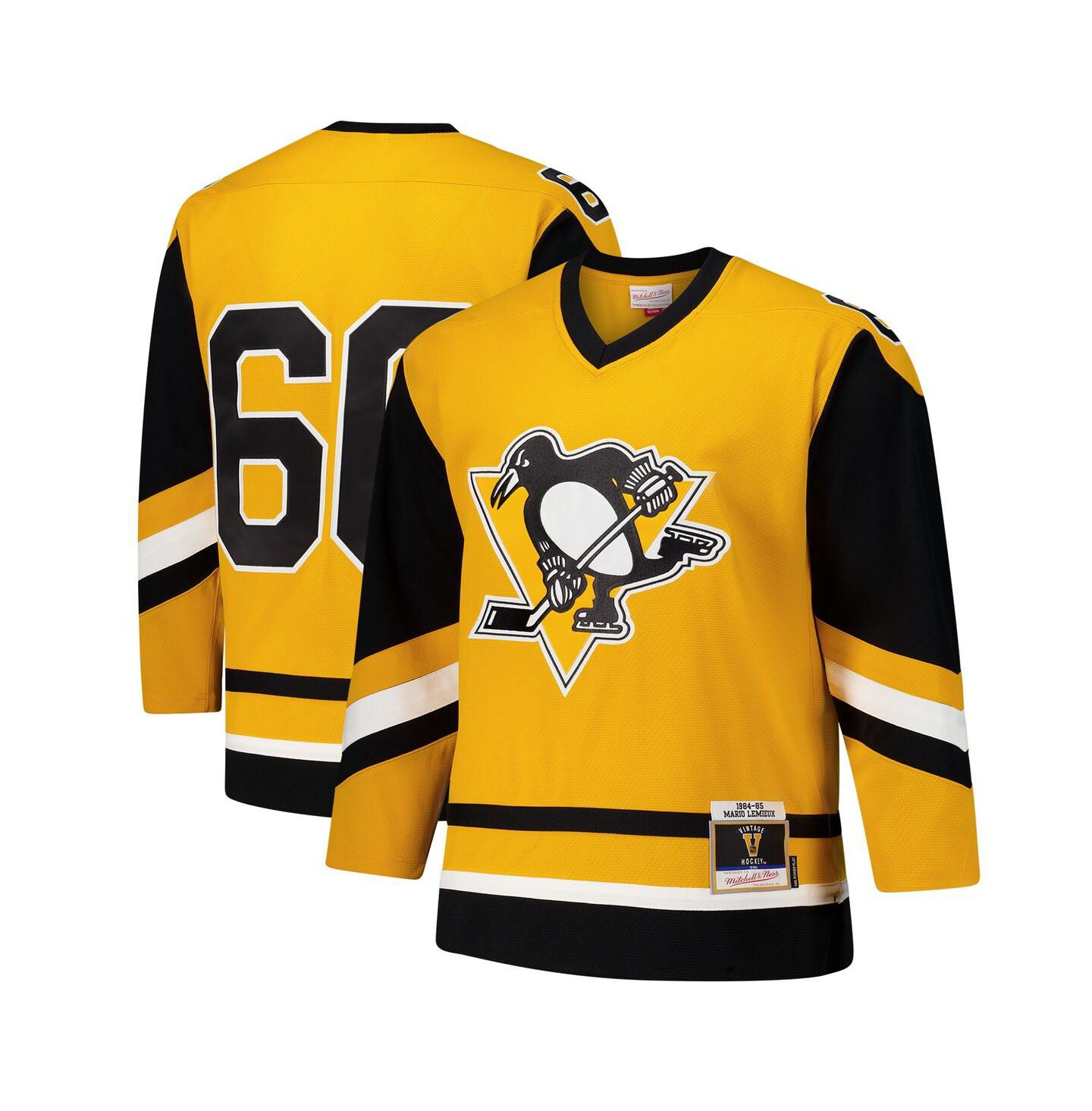 Мужской топ Mitchell & Ness Mario Lemieux Gold Pittsburgh Penguins 1984-85 Power Play Jersey — фото 1