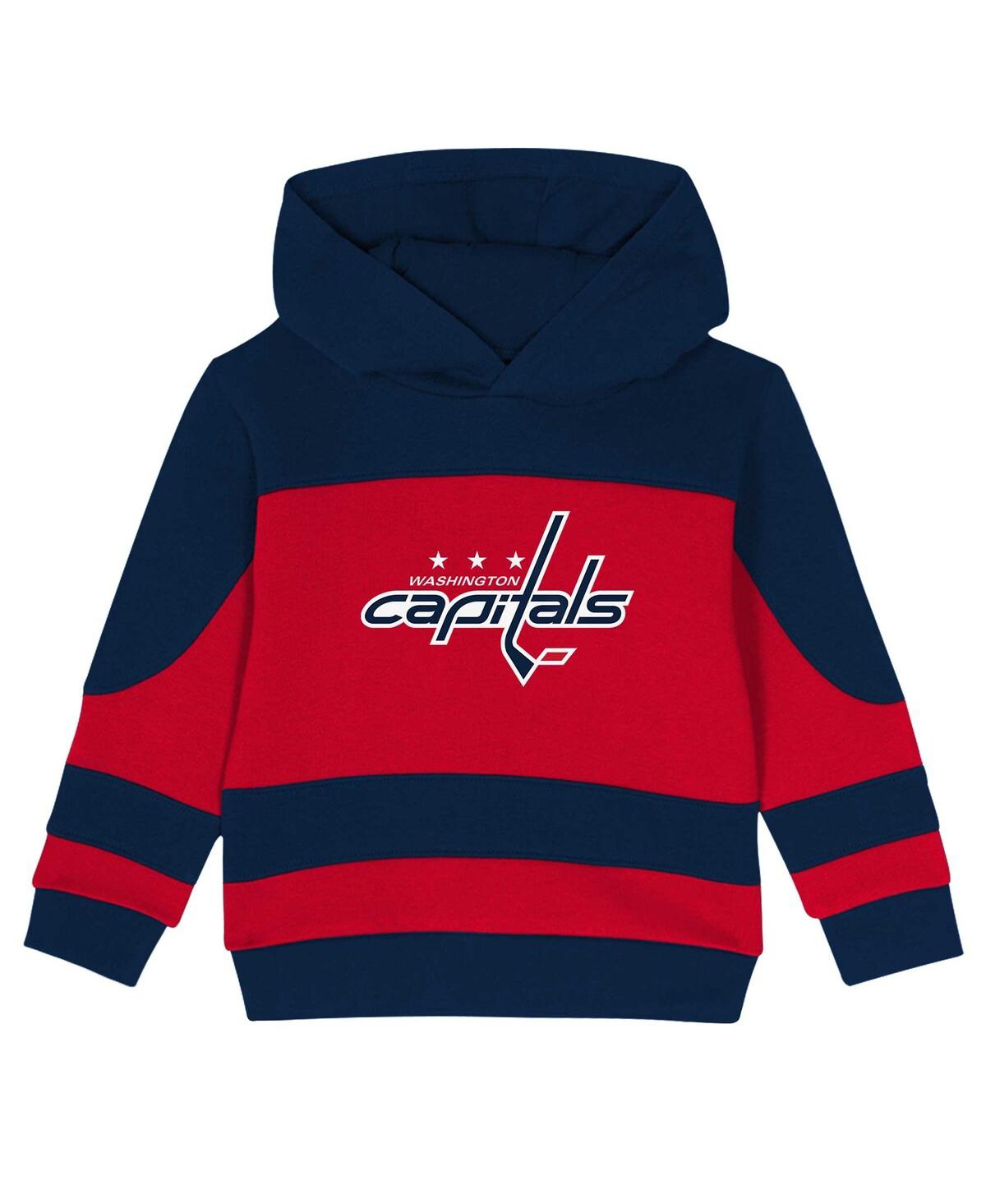Outerstuff Toddler Navy/red Washington Capitals Puck Hero Fleece Hoodie And Sweatpants Set In Navy,red
