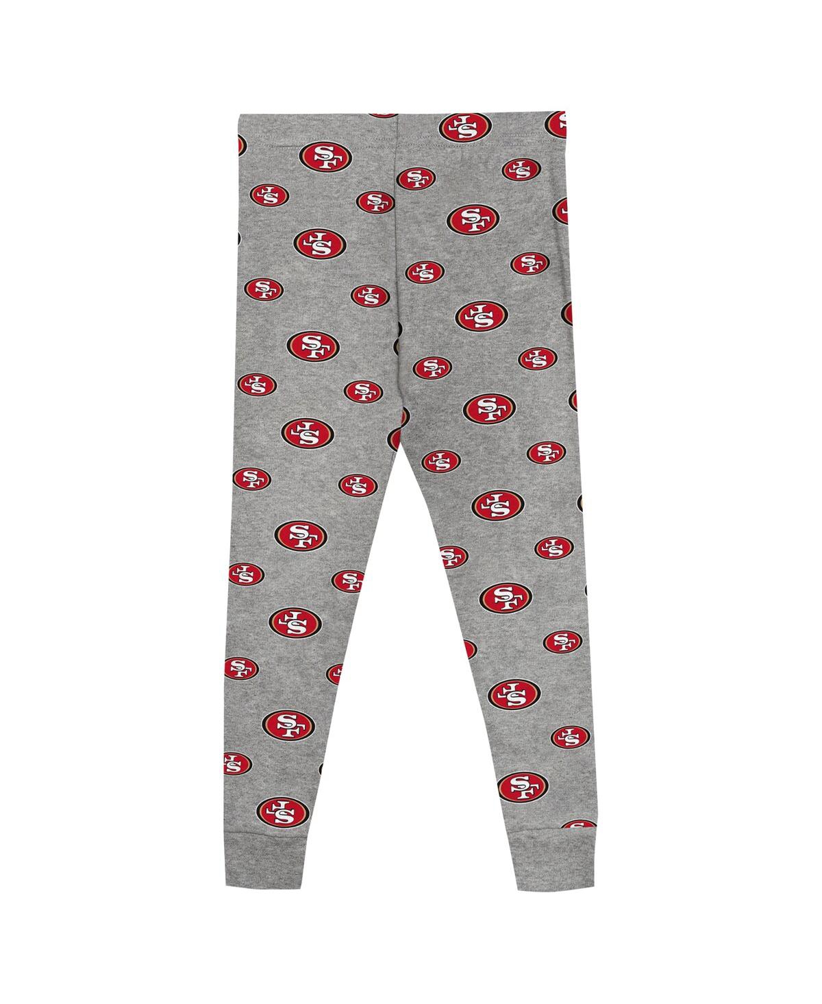 Outerstuff Preschool Heather Gray San Francisco 49ers Long Sleeve T-shirt And Pants Sleep Set In Heather Gray
